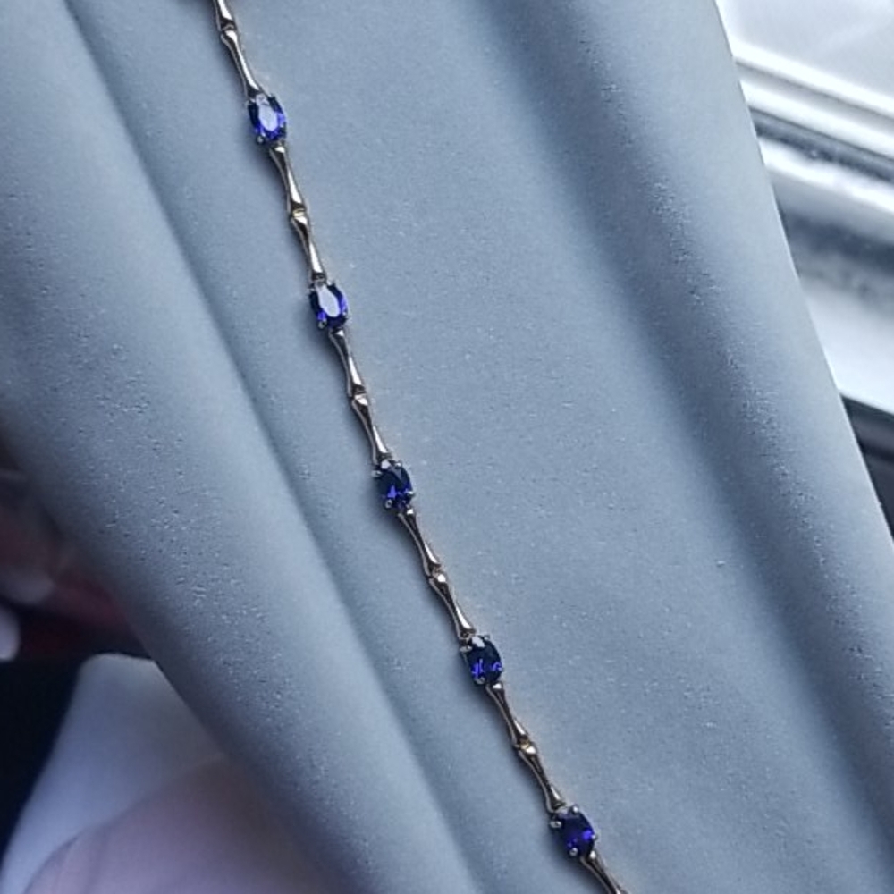 Blue topaz gold over sterling 925 bracelet